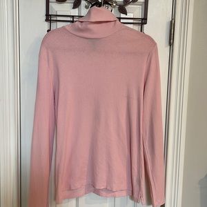 Ralph Lauren Pale Pink Turtleneck w/ Faux Suede Patches on Elbows